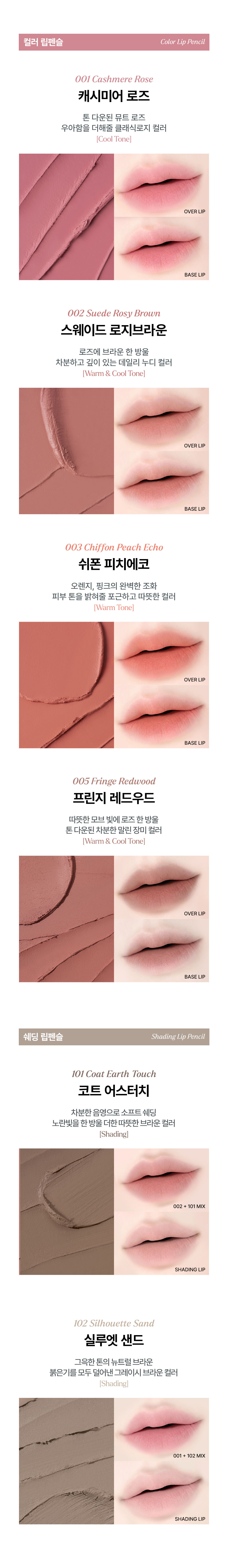 韓國大熱款~nonoer Over Dew Lip Pencil 8小時持久唇筆 - 6色選擇