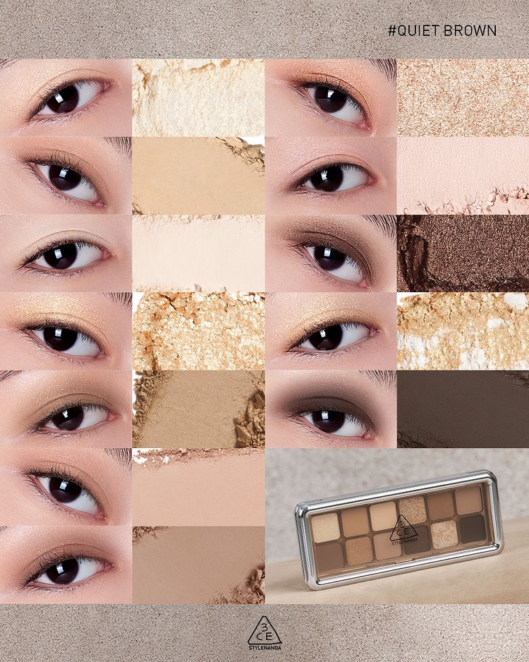 韓國 3CE New Take Eyeshadow Palette 12色眼影盤 - #Quiet Brown