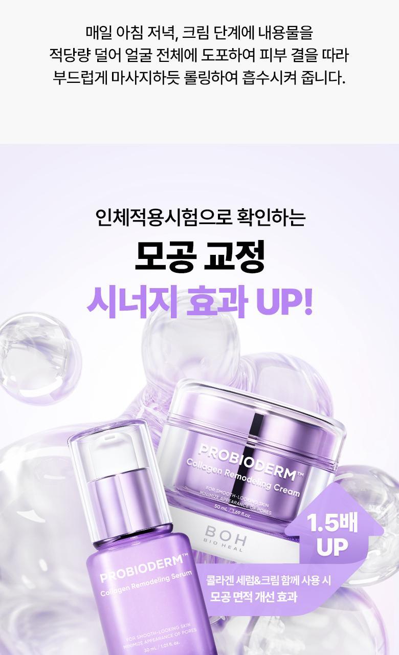 KO毛孔鬆弛下垂~韓國 BioHeal Boh Probioderm Collagen Remodeling Cream 第2代 益生菌膠原蛋白多胜肽重塑緊緻毛孔矯正膠囊面霜 50ml