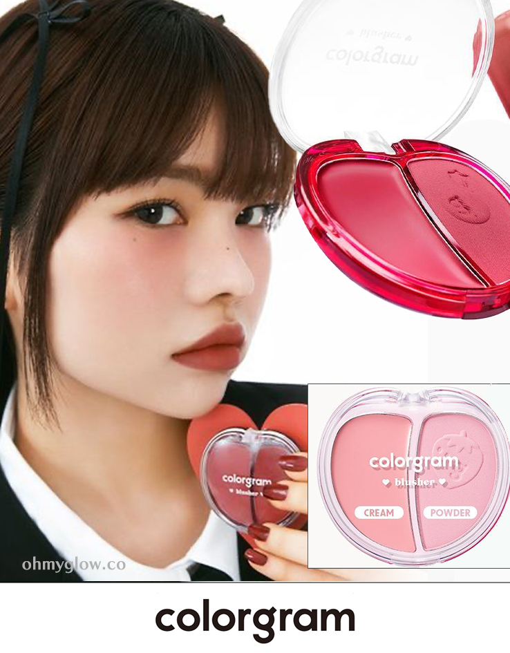 [新色Red Bomb系列] 胭脂膏X霧面胭脂粉～韓國 Colorgram Tintin Dory Duo Blusher 2色雙效胭脂盤(#01-05) - 5色選擇