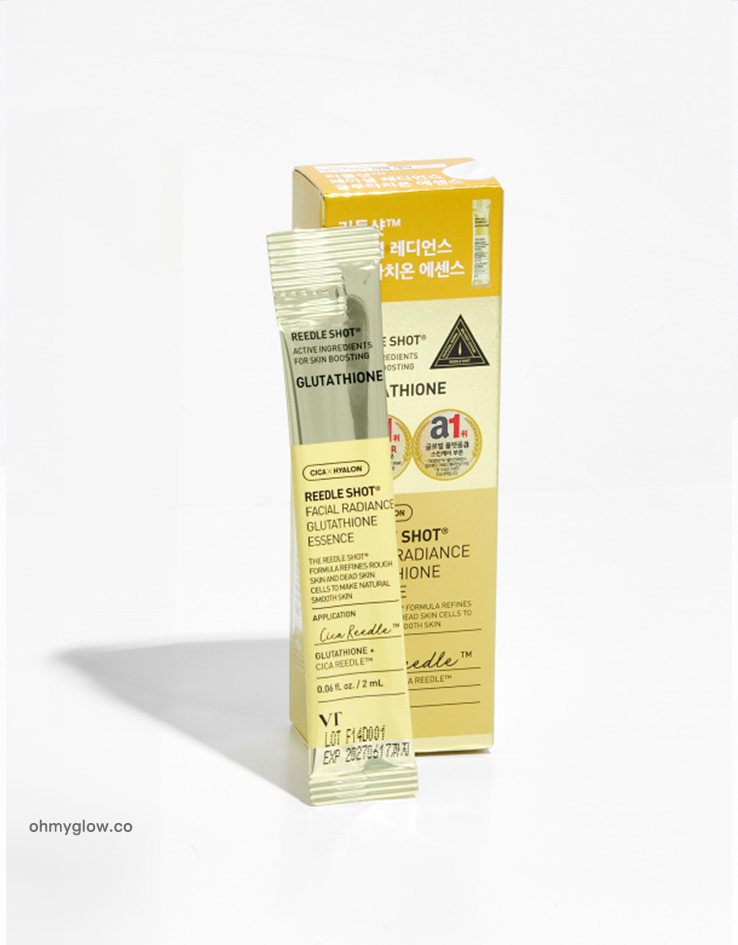 韓國 Daiso x VT Reedle Shot Facial Radiance Glutathione Essence 穀胱甘肽 X 積雪草塗抹式微針精華 - 6包裝 2ml x 6pack