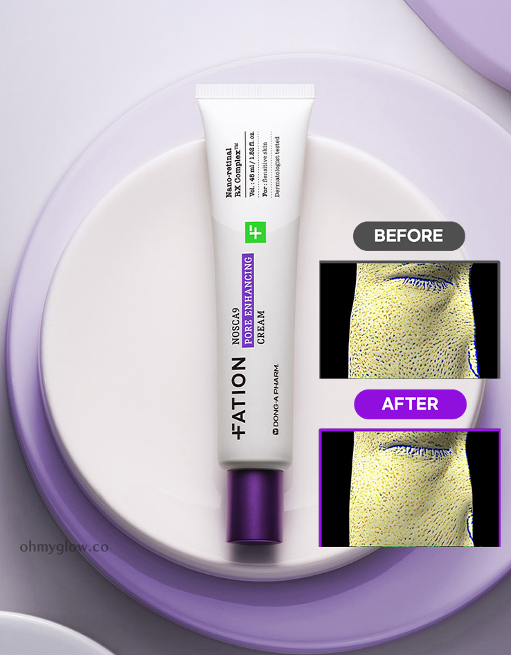 韓國東亞藥廠研發～FATION Nosca9 Pore Enhancing Cream 💜專利納米A醛深層收毛孔PDRN膠囊面霜 - 45ml