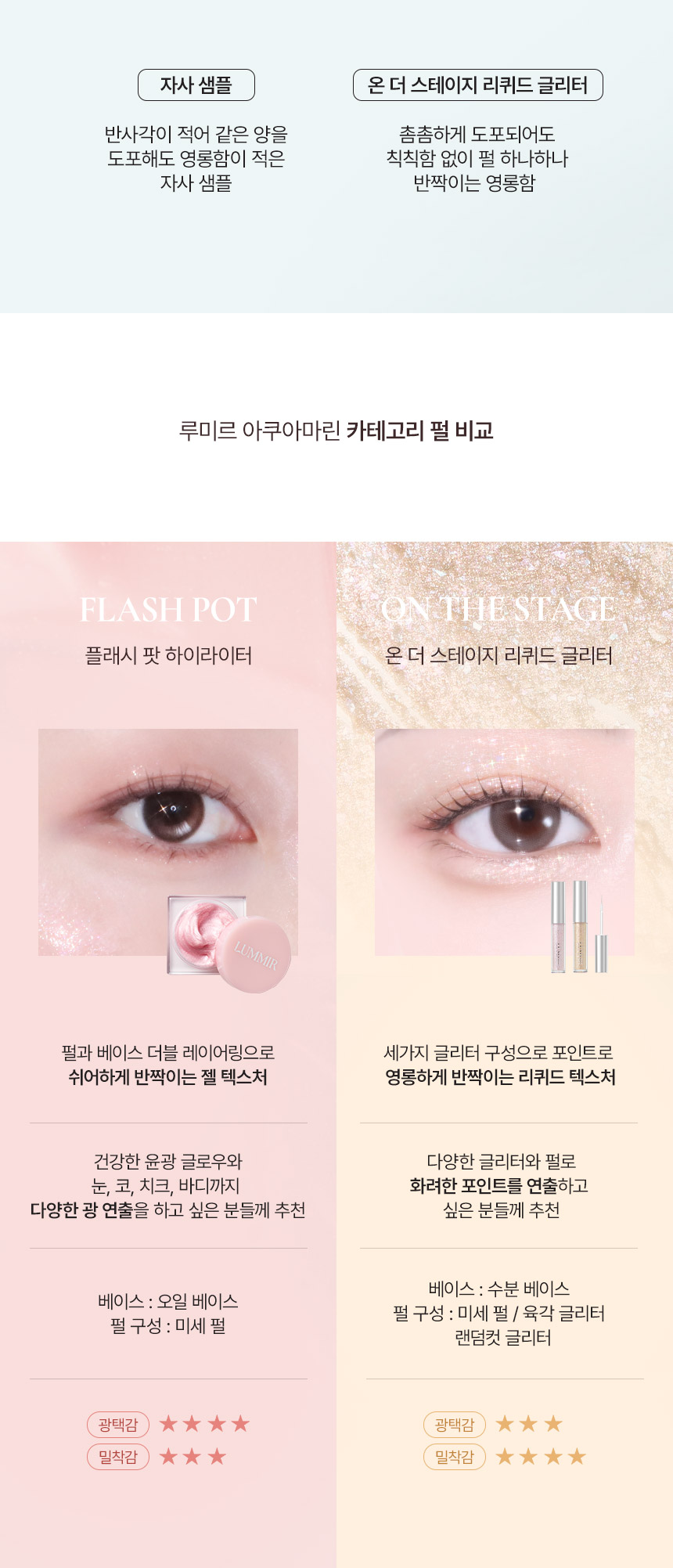 韓國 星級化妝師iseul研發！LUMMIR On The Stage Liquid Glitter 閃耀亮片多用途眼影液 - 2色選擇