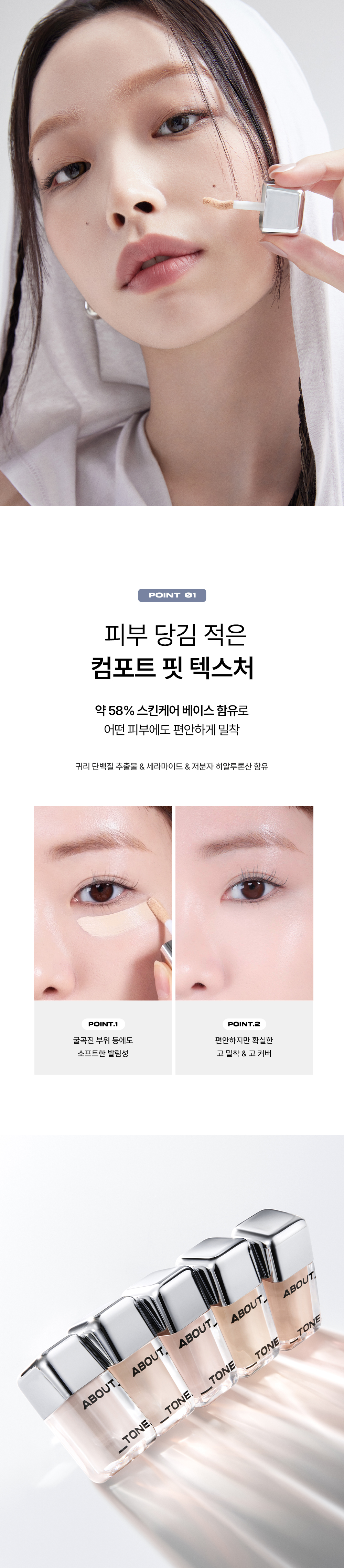 韓國 About Tone Skin Layer Cover Fit Concealer 24小時超貼服高遮瑕舒適遮瑕膏 - 5色選擇