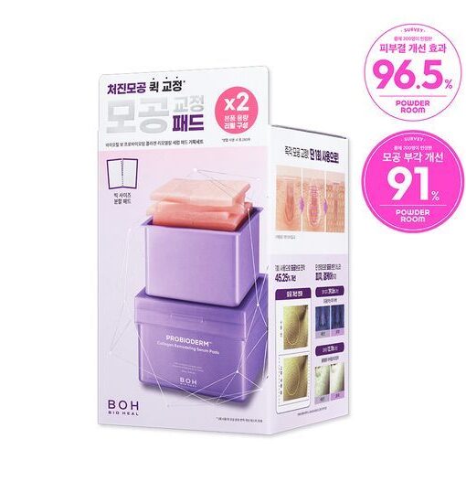 \1+1套裝/ 韓國 BioHeal Boh Probioderm Collagen Remodeling Serum Pads Set 益生菌膠原蛋白精華爽膚棉片 - 70片裝 + 70片Refill Set