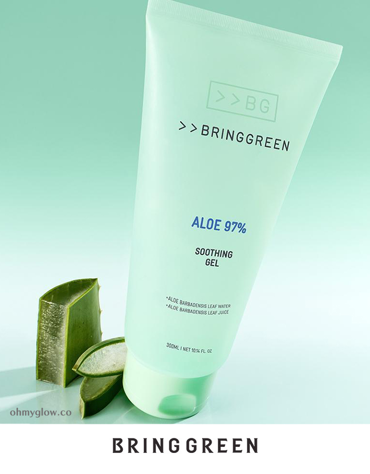 曬後舒緩～韓國 Bring Green Aloe 97% Soothing Gel 純淨97%蘆薈舒緩保濕凝膠啫喱 - 300ml