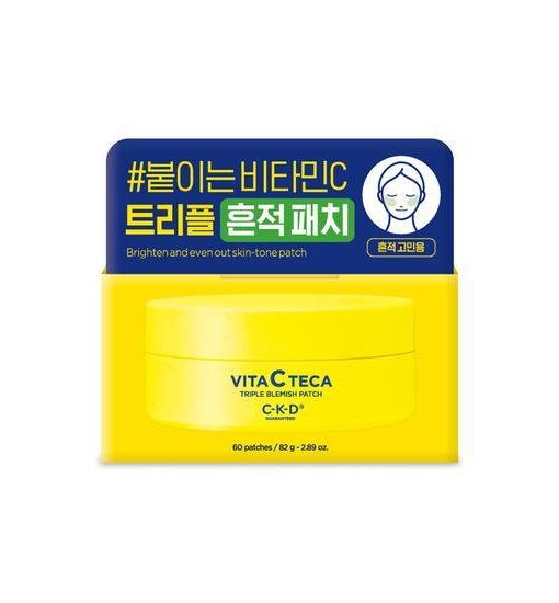 韓國 CKD Vita C Teca Triple Blemish Patch 99%純維C 3重淡班美白去皺局部面膜眼膜- 60片裝