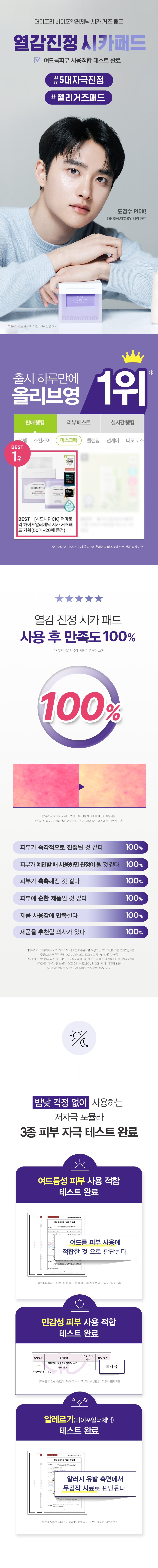 速鎮靜減紅!D.O.'s Pick! 新升級版~韓國 DERMATORY 💜 Hypoallergenic Cica Gauze Pad 溫和積雪草鎮靜果凍紗布雙面爽膚棉片 - 80片裝