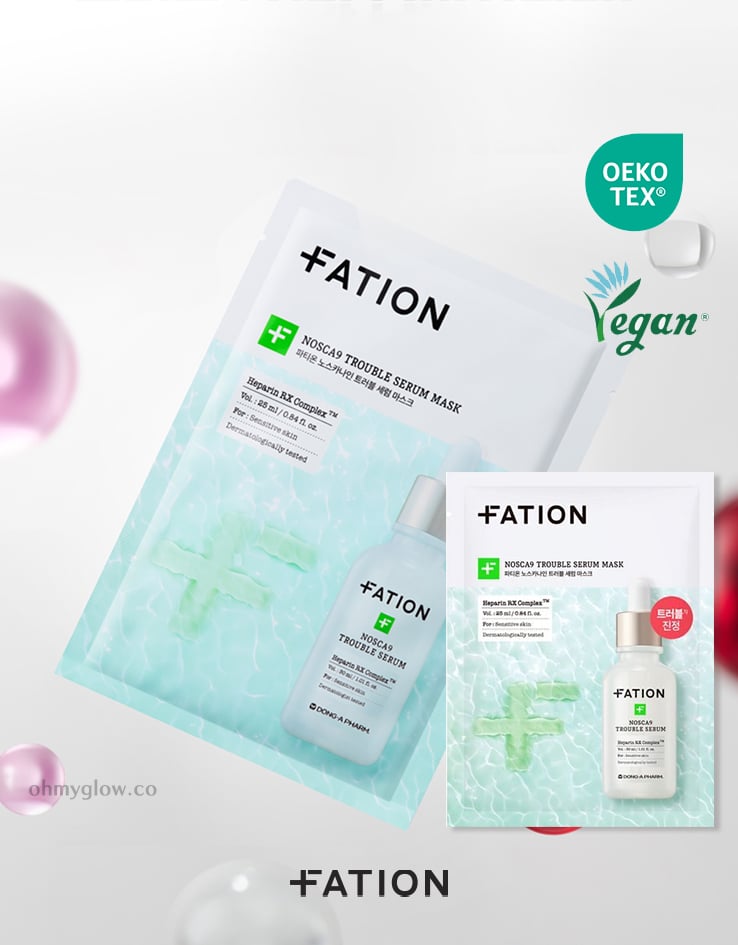 10分鐘速效舒緩痘痘泛紅～韓國 FATION Nosca9 Trouble Serum Mask 淨痘舒緩面膜 - 2種選擇