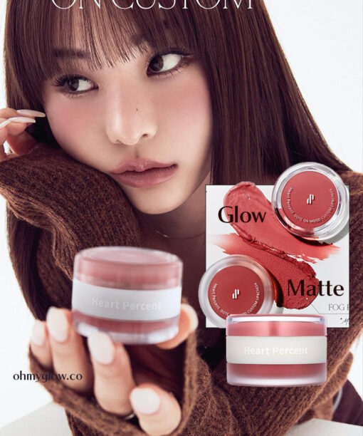 霧面 X 光澤 2合1！GlowPick🏆～韓國 HEART PERCENT Dote On Mood Custom Lip & Cheek 雙色雙效多用途唇頰霜- 7色選擇