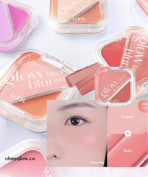 韓國 Luna Glow Blur Cheek 水光 X 霧面 雙色雙效胭脂盤 - 10色選擇