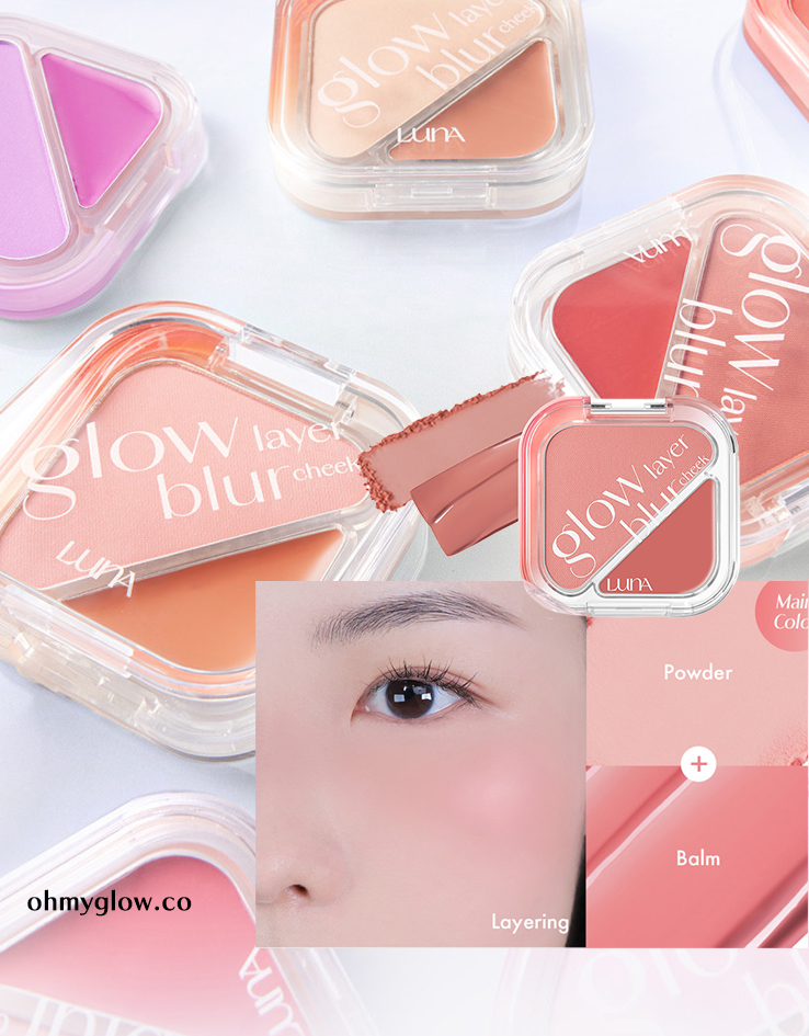 韓國 Luna Glow Blur Cheek 水光 X 霧面 雙色雙效胭脂盤 - 10色選擇