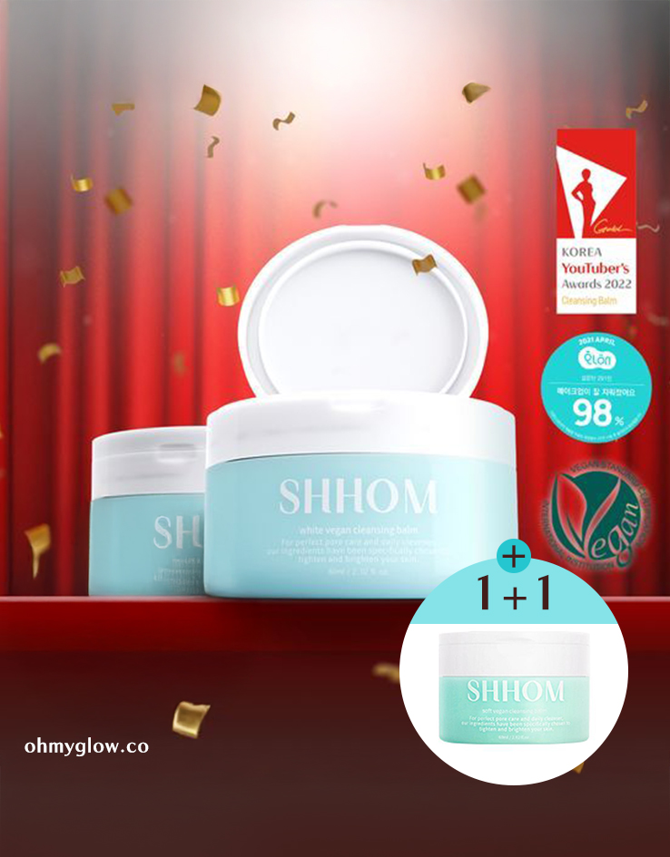 ＼1+1套裝／卸妝x潔面x溶解黑頭3合1 韓國SHHOM White Vegan Cleansing Balm 溫和卸妝潔面膏 - 2種選擇