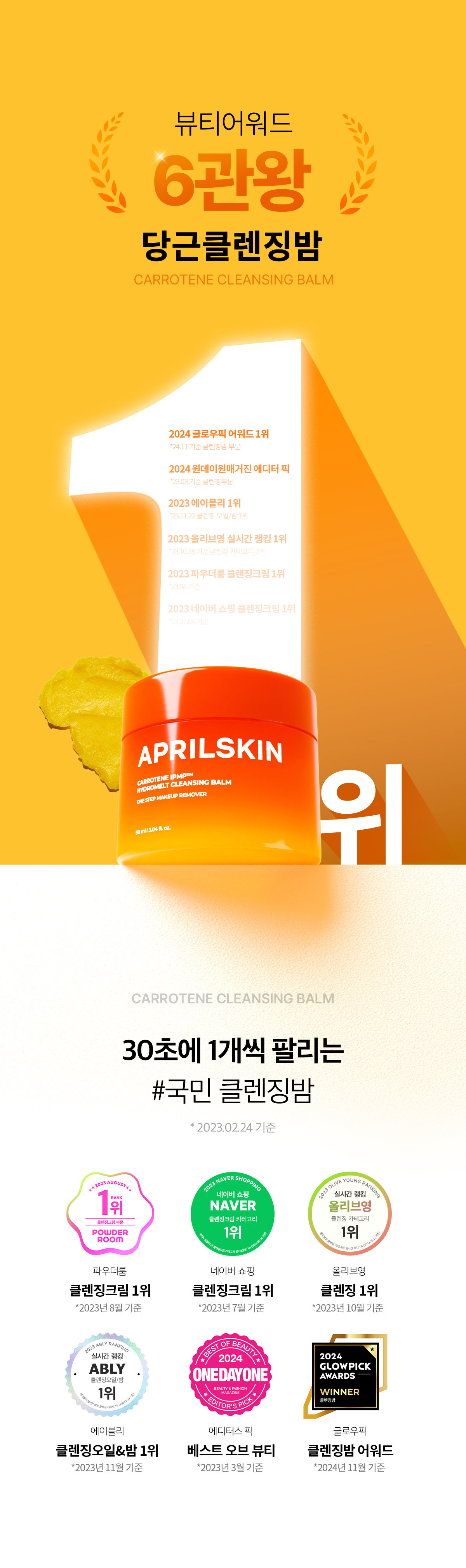 韓國 April Skin Carrotene IPMP Hydromelt Cleansing Balm 胡蘿蔔IPMP深層潔淨卸妝霜