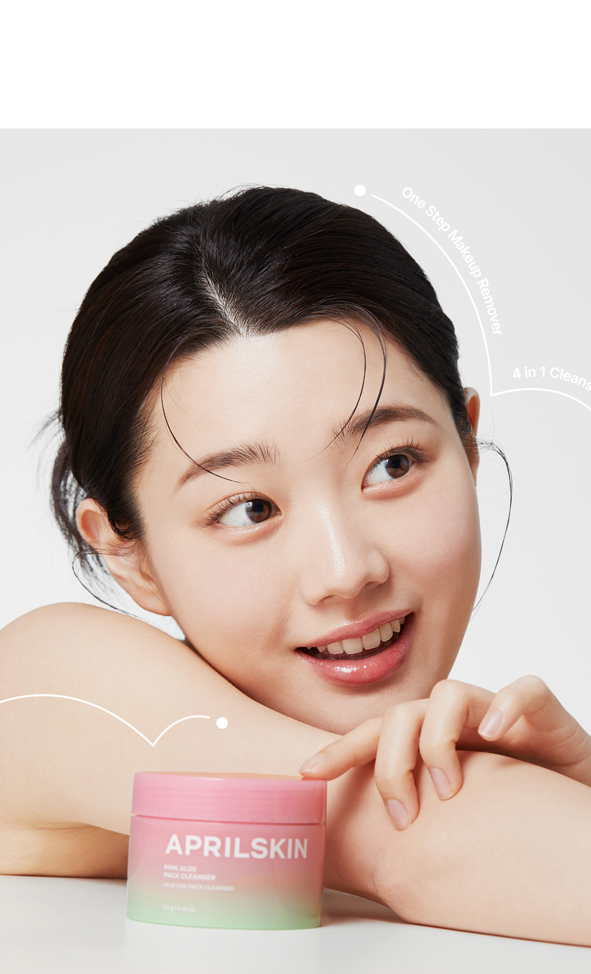 多效合1~ 韓國 April Skin Pink Aloe Pack Cleanser 粉紅蘆薈潔顏蛋白霜 120g