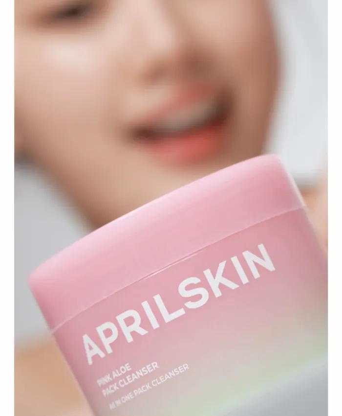 多效合1~ 韓國 April Skin Pink Aloe Pack Cleanser 粉紅蘆薈潔顏蛋白霜 120g