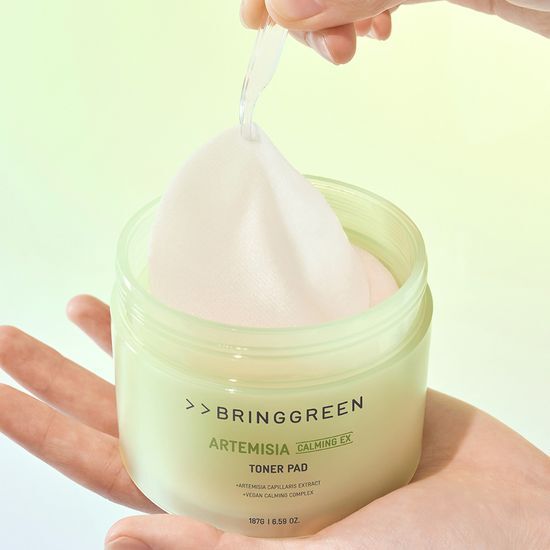 \24年新升級/ 韓國 Bring Green Artemisia Calming EX Toner Pad 茵陳蒿鎮靜保濕爽膚棉片 - 75片裝
