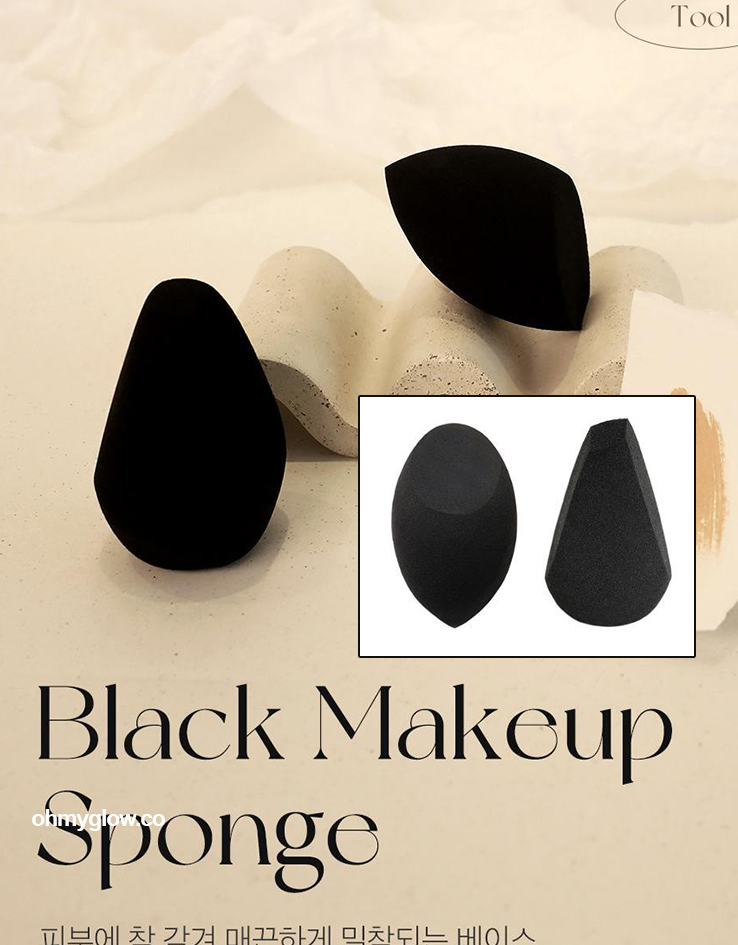 韓國 PICCASSO Black Makeup Sponge 黑色Q彈濕用美妝蛋 - 2款選擇