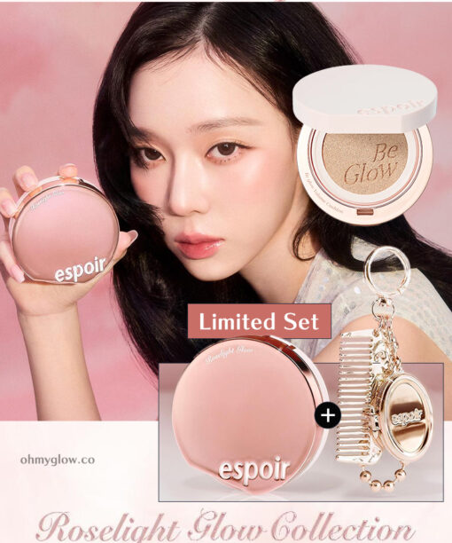 【限量1+1 SET 🎁Roselight限量版送keyring Set】Be Glow最新版! espoir Be Glow Volume Cushion 持久立體水光保濕粉底氣墊連補充裝 SPF42+ PA+++ - 8色選擇