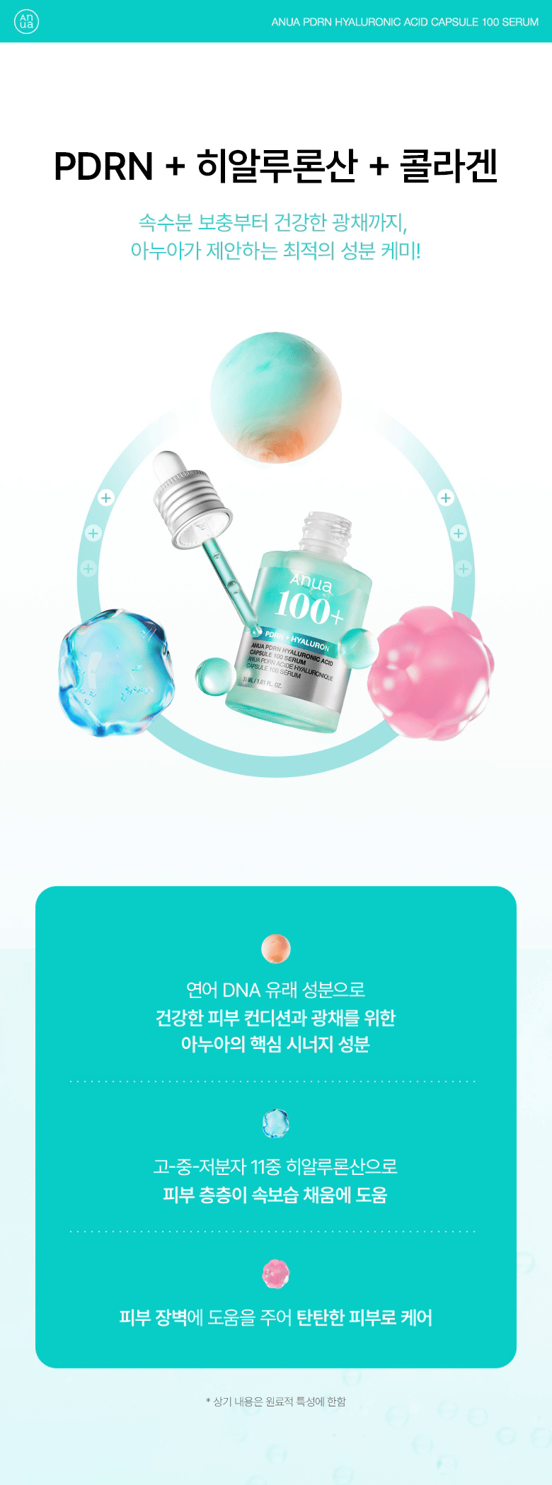 化解No.1 🏆 3重保濕養成水光肌～韓國 ANUA PDRN Hyaluronic Acid Capsule 100 Serum PDRN透明質酸膠原蛋白智能膠囊保濕精華- 30ml
