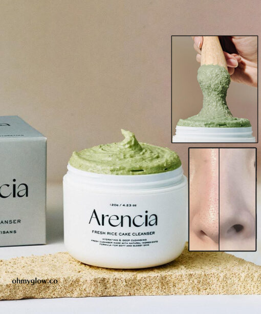軟糯年糕潔面～韓國 Arencia Fresh Green Cleanser 天然綠茶金縷梅大米深清毛孔卸妝潔面膏 - 120g