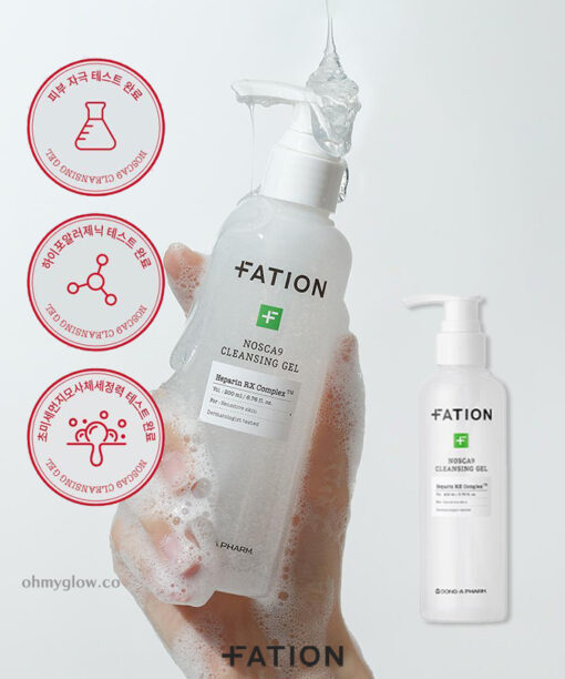 東亞藥廠出品～韓國 FATION Nosca9 Cleansing Gel 專利肝素淨痘弱酸性潔面凝膠 - 200ml