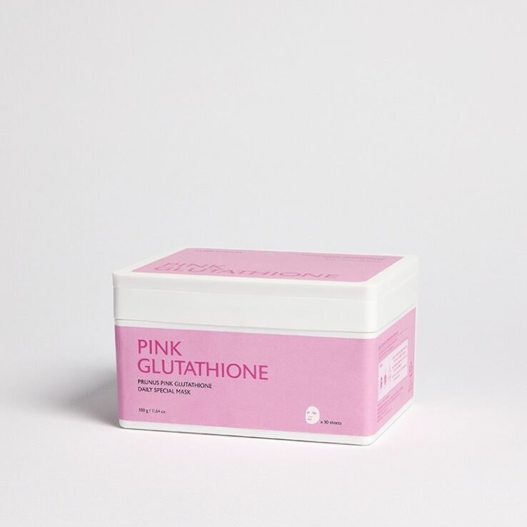 15分鐘即時美白效果！韓國 Milk Touch Prunus Pink Glutathione Daily Brightening Mask 🩷粉紅B12高純度穀胱甘肽日用亮白抗氧面膜 - 30片裝