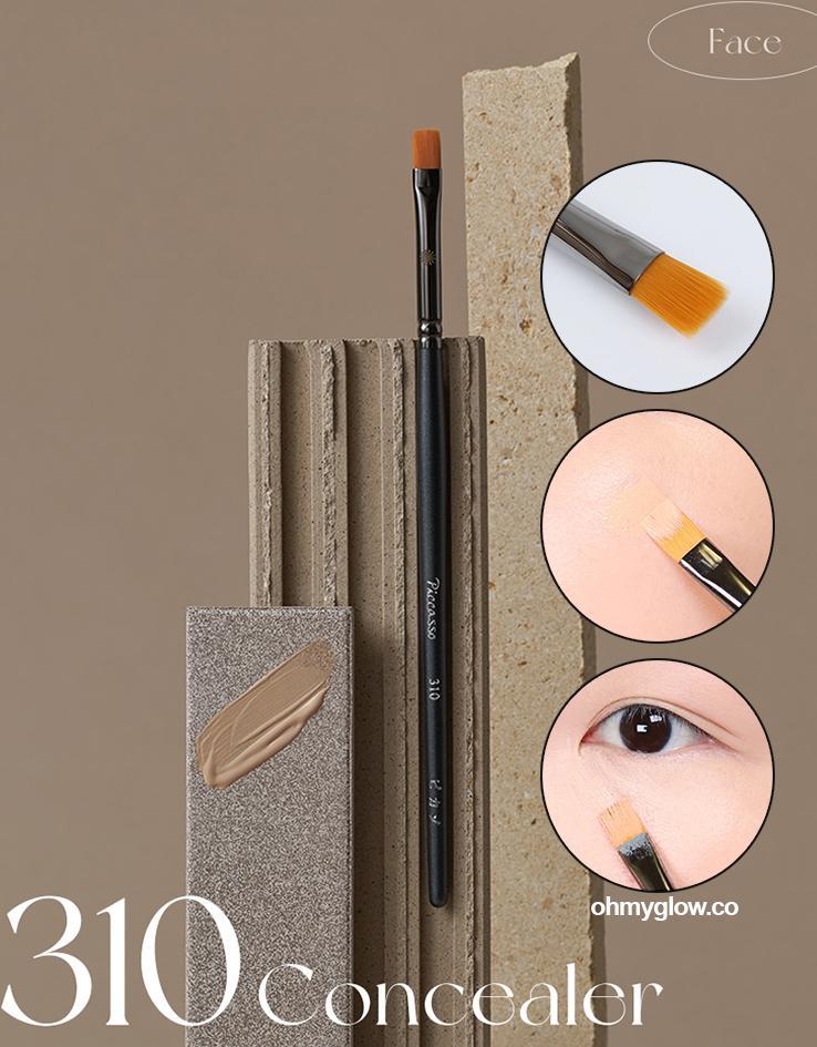 韓國 Piccasso Concealer Brush 專業級黑柄扁平遮瑕掃 #310