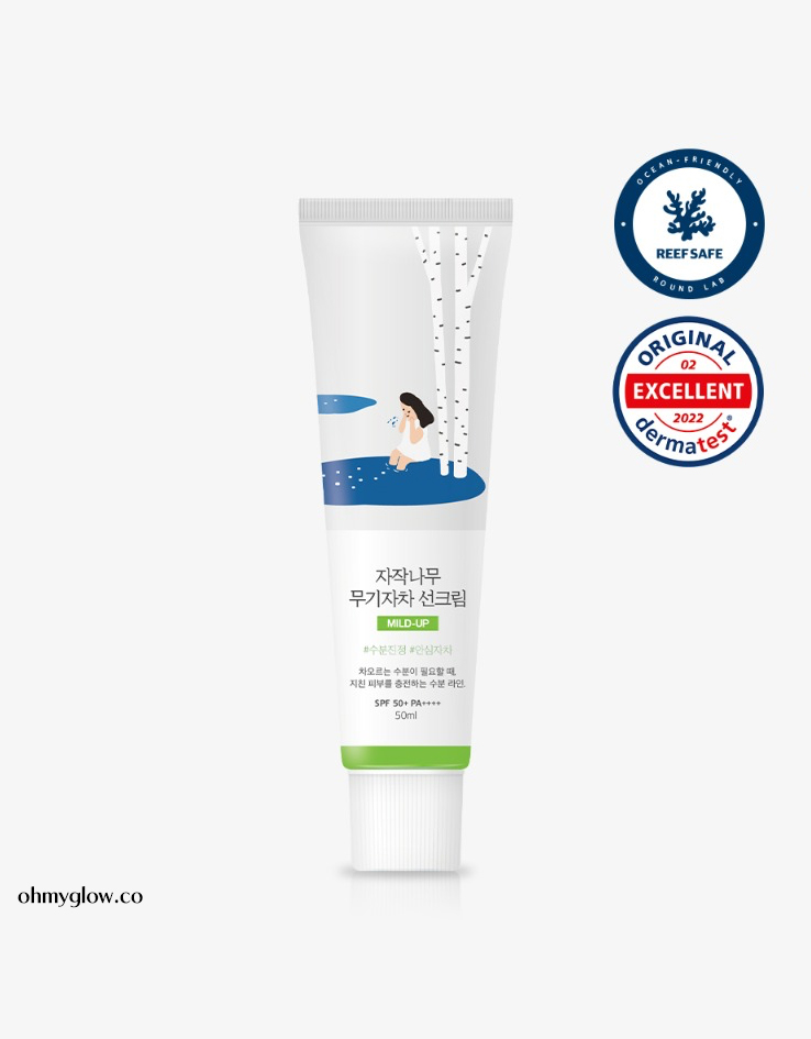 韓國 Round Lab Birch Juice Moisturizing Mild Up Sun Cream SPF 50+ PA++++ 白樺樹保濕物理防曬霜 溫和版 - 50ml