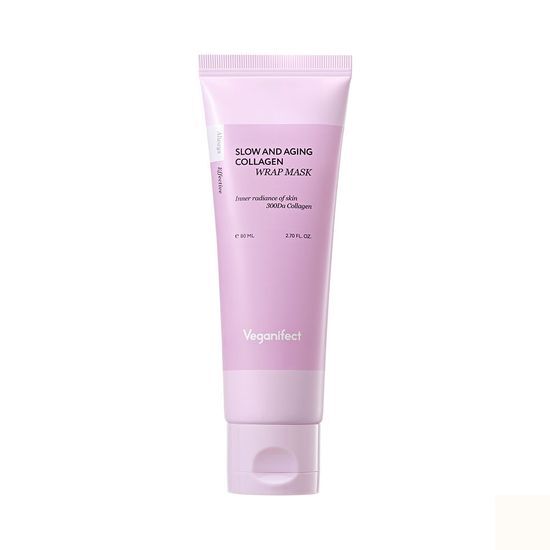73.5% 獨特膠原蛋白 緊緻收毛孔～🏆 韓國 Veganifect Slow and Aging Collagen Wrap Mask 時光抗老低分子膠原蛋白水光撕拉式面膜 - 80ml