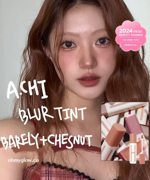 從細節打造完美唇妝～韓國大熱唇打底～A.chi Blur Tint 持久防暈染霧泥霧釉(#01-06) - 6色選擇