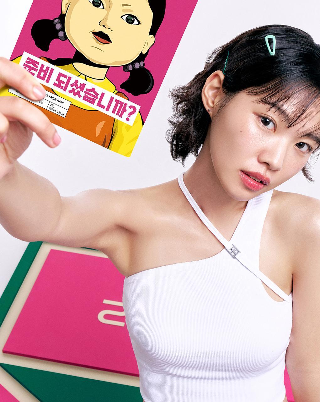韓國 Bring Green x Netflix 🦑魷魚遊戲 木頭人公仔面膜 Fresh Mask Tea Tree Cica 茶樹積雪草限量面膜 - 1盒10片裝