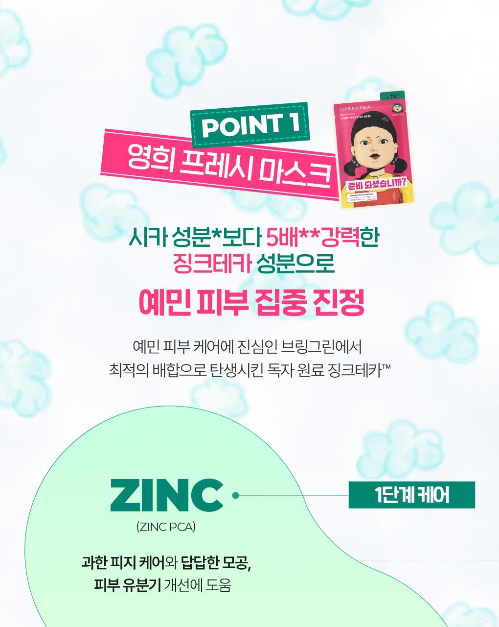 韓國 Bring Green x Netflix 🦑魷魚遊戲 木頭人公仔面膜 Fresh Mask Tea Tree Cica 茶樹積雪草限量面膜 - 1盒10片裝