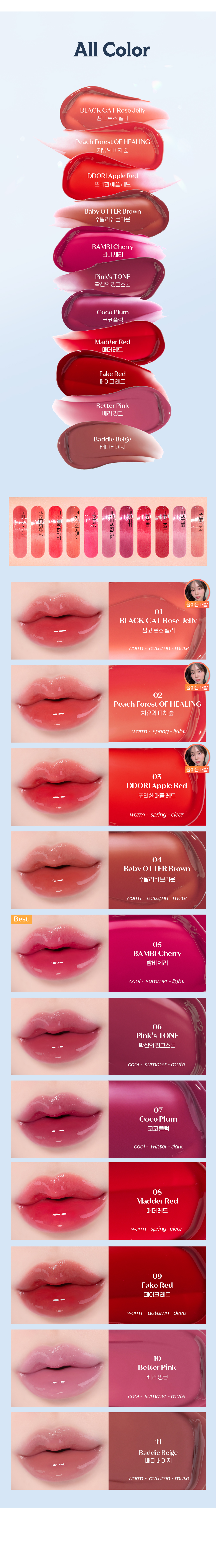 新色入！韓國 etude Over Glowy Tint 水亮鏡面唇釉(#01-17) - 17色選擇