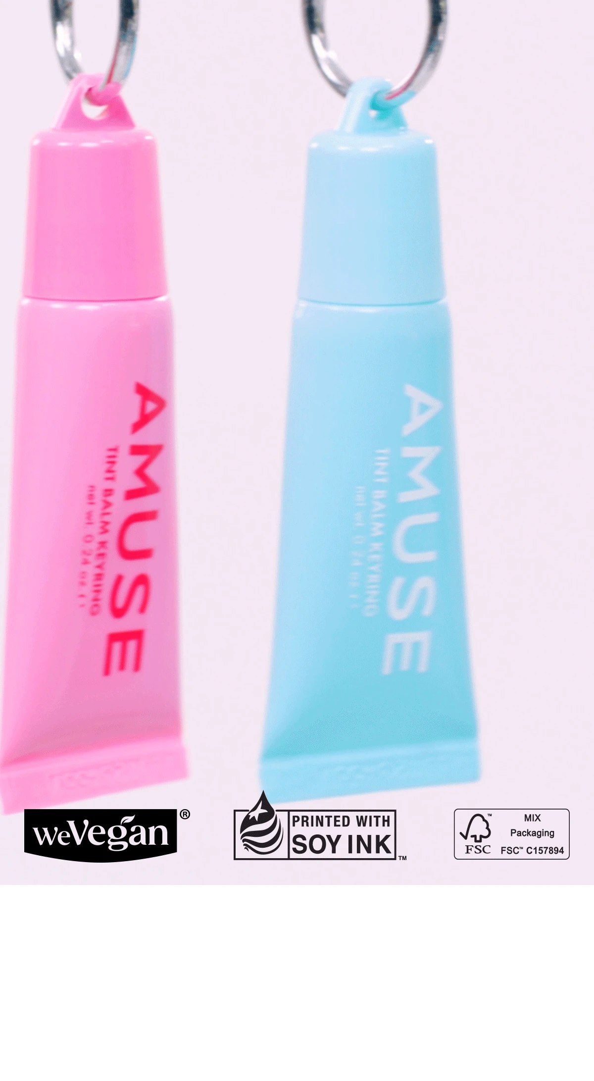 韓國 AMUSE TINT BALM KEYRING 匙扣掛飾有色護唇潤唇膏(#01-05) - 5色選擇