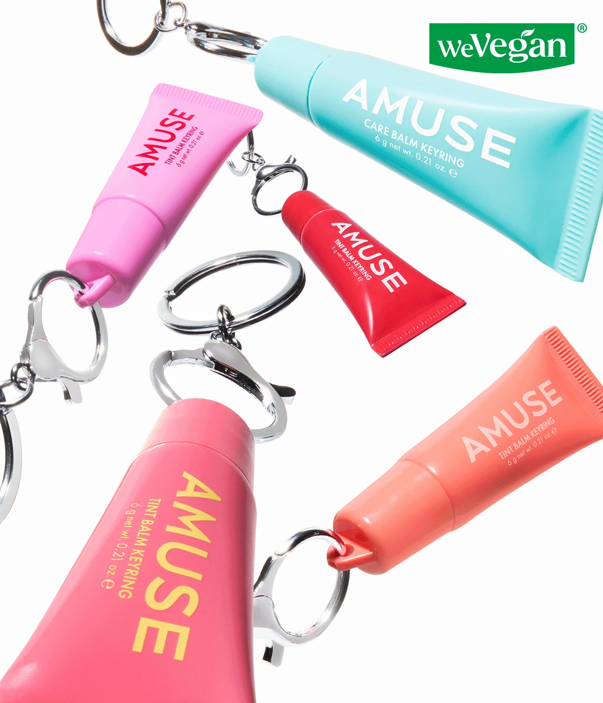 韓國 AMUSE TINT BALM KEYRING 匙扣掛飾有色護唇潤唇膏(#01-05) - 5色選擇