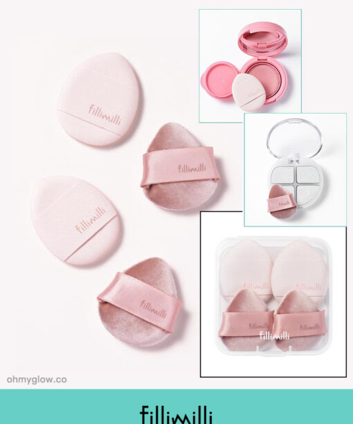 韓國 Fillimilli Mini Tapping Puff (Base & Blush) 多用途迷你手指粉撲 (粉底 & 胭脂粉撲) 一套4個連收納盒