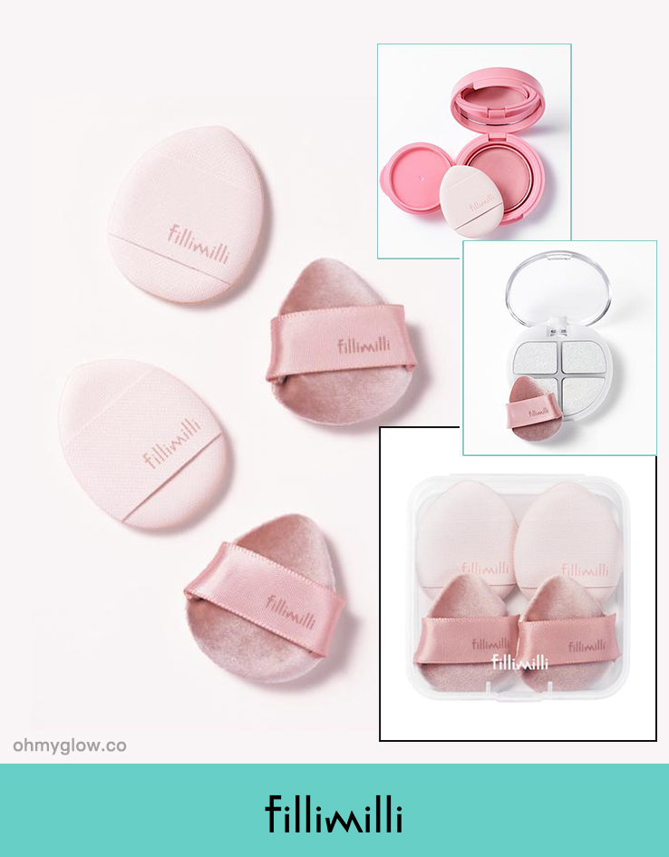 韓國 Fillimilli Mini Tapping Puff (Base & Blush) 多用途迷你手指粉撲 (粉底 & 胭脂粉撲) 一套4個連收納盒