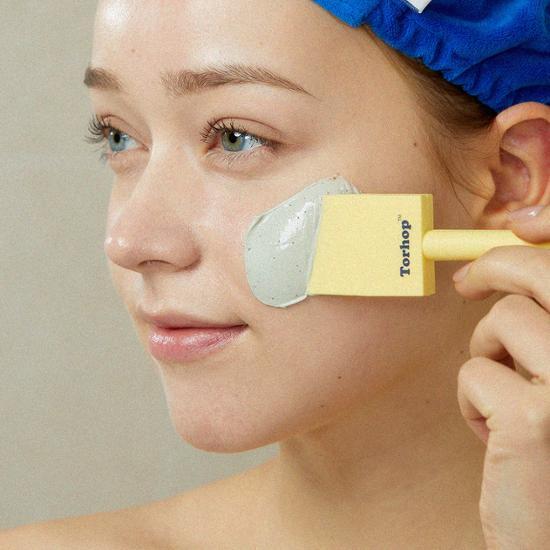 升級更新版 48.66%改善彈性～韓國Torhop Loyly Green Mud Collagen Mask 天然綠泥膠原蛋白毛孔緊緻回彈奶油泥膜 - 90g