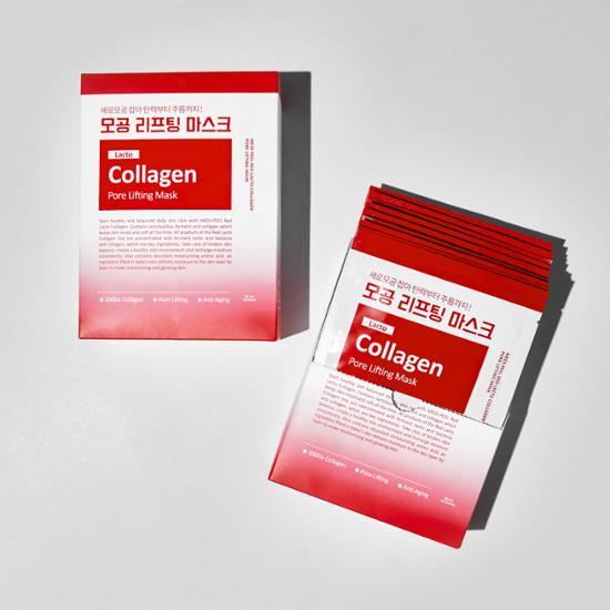 K.O鬆弛毛孔 提彈保濕～韓國 Medi Peel Red Lacto Collagen Pore Lifting Mask 乳酸菌X膠原蛋白收毛孔緊緻面膜 - 10片裝