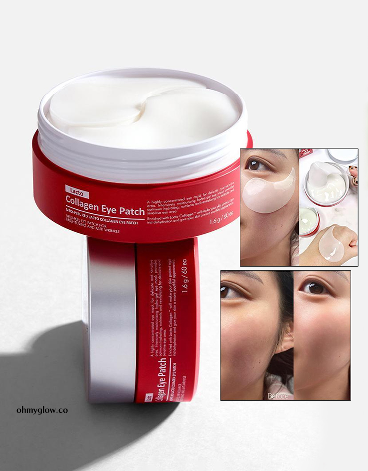 5分鐘提彈減紋提亮~韓國 Medi Peel Red Lacto Collagen Eye Patch 乳酸菌X膠原蛋白高度濃縮水凝膠眼膜 - 60片裝