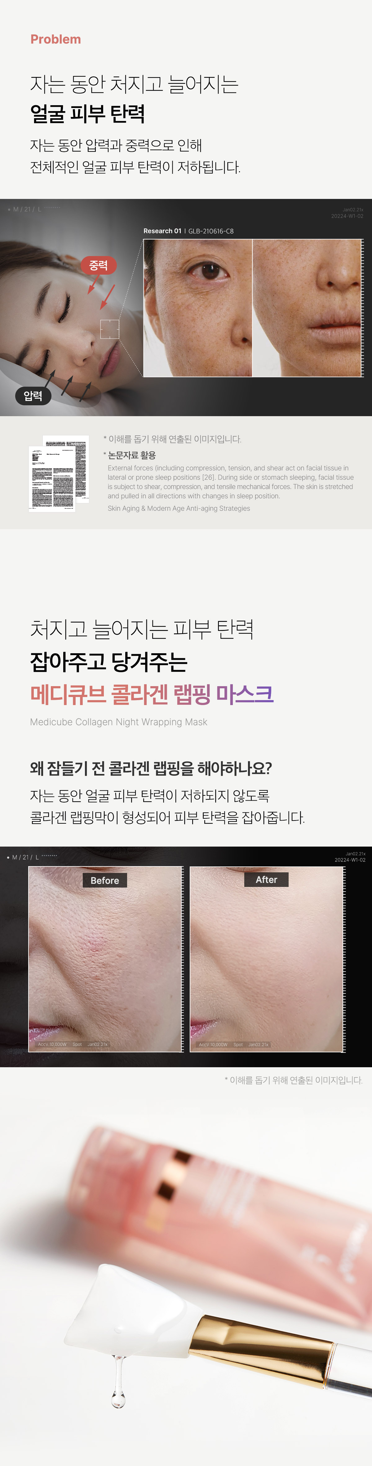 韓國 medicube Collagen Night Wrapping Mask 膠原蛋白水光緊緻晚間睡眠撕拉式面膜 - 75ml