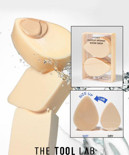 乾濕兩用～韓國 The Tool Lab Hydro Makeup Sponge 水潤持久底妝美妝海棉 2個裝 - 3種選擇