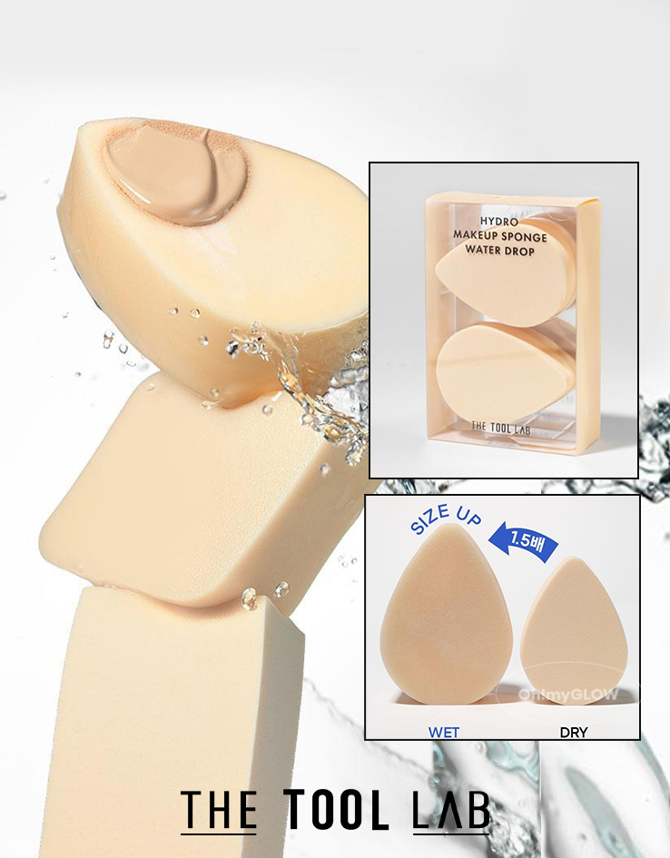 乾濕兩用～韓國 The Tool Lab Hydro Makeup Sponge 水潤持久底妝美妝海棉 2個裝 - 3種選擇