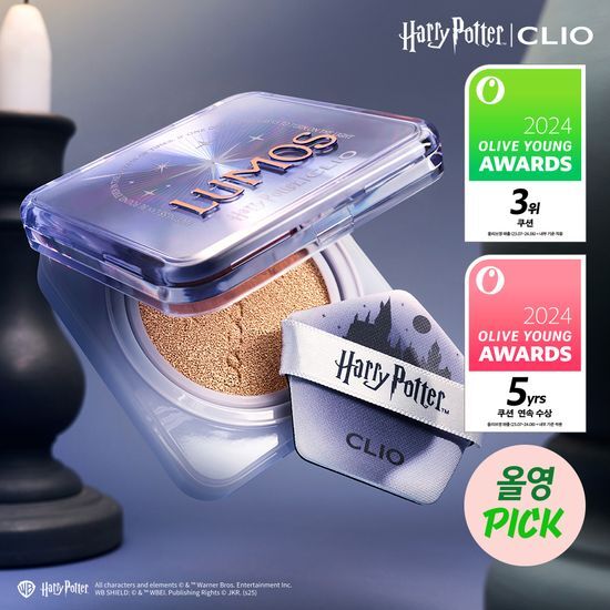 【Harry Potter 哈利波特限量聯乘】Olive Young 熱賣🏆韓國 CLIO Kill Cover Founwear Cushion The Original 白月光盒皇牌極緻長效無瑕氣墊粉底連補充裝 – 5色選擇