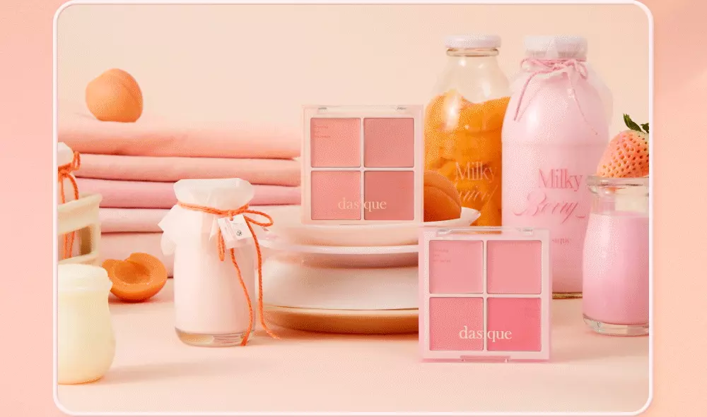 果汁光澤奶油胭脂膏盤~韓國Dasique #🥛Milky Fruit🍊系列 Blending Mood Cheek 果汁牛奶4色胭脂盤 (#18-19) - 2色選擇