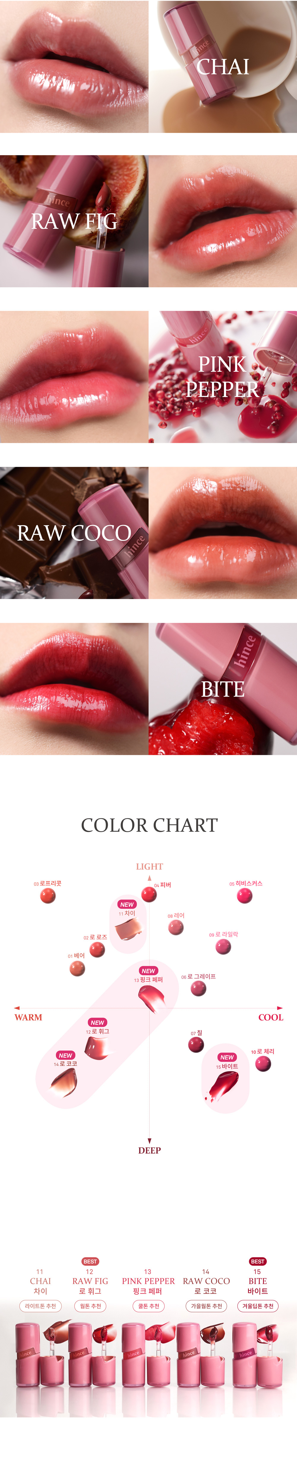 韓國 GlowPick No.1🏆 Hince Raw Glow Gel Tint 自然光澤水感鏡面唇釉 (#01-15) - 15色選擇