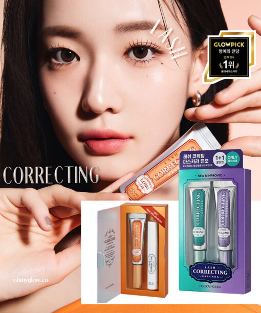 最新版【1+1優惠套裝送睫毛膏】GlowPick🏆 Holika Holika Lash Correcting Mascara EX 睫毛矯正睫毛膏 1+1Set - 3款選擇 (Curling綠色 + Volume紫色)