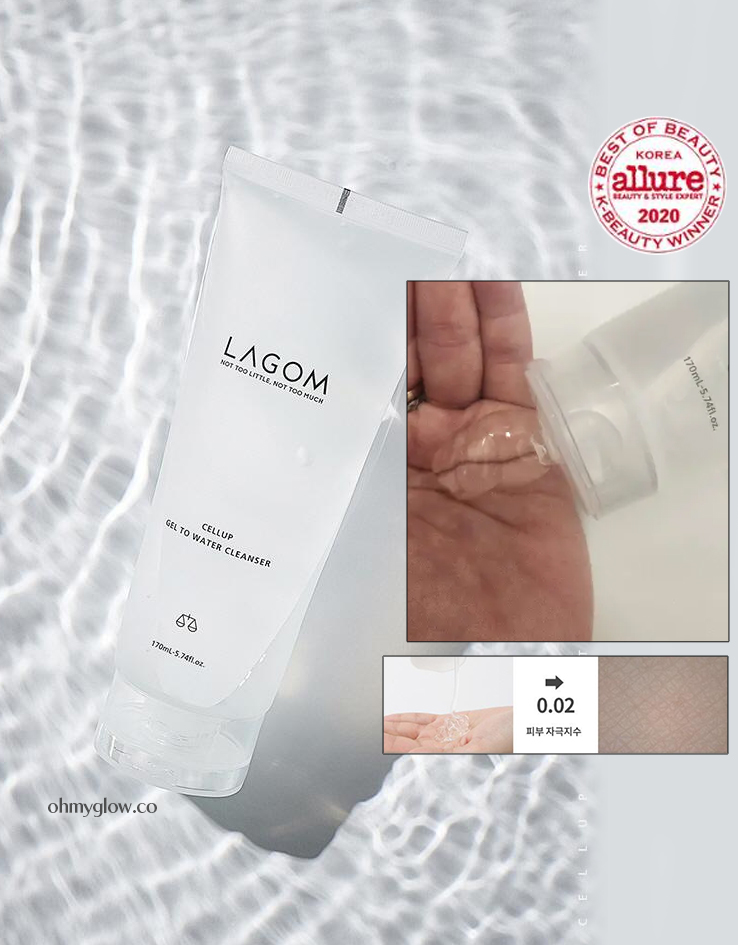早上潔面 乾敏肌友好～韓國 LAGOM Cellup Gel To Water Cleanser 超溫和水潤啫喱-水潔面 - 170ml