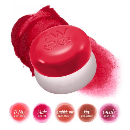 韓國 FWEE Lip & Cheek Blurry Pudding Pot 唇頰兩用霧面布丁霧泥唇霜 - 35色選擇